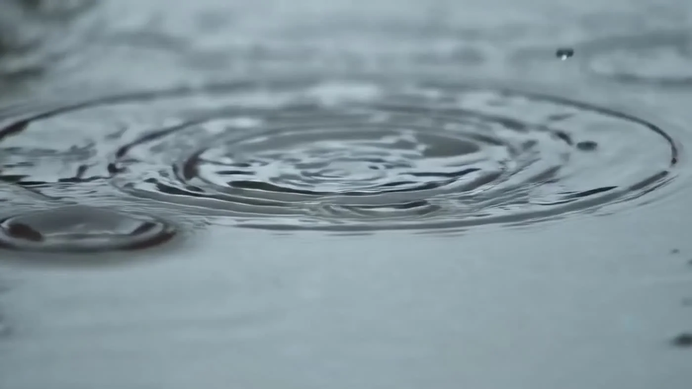 Круговые волны на поверхности воды после падения капли